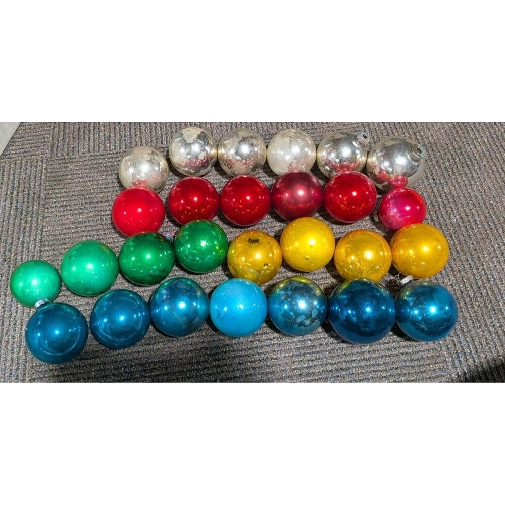 1950s Shiny Brite Christmas 27 Glass  Ornaments